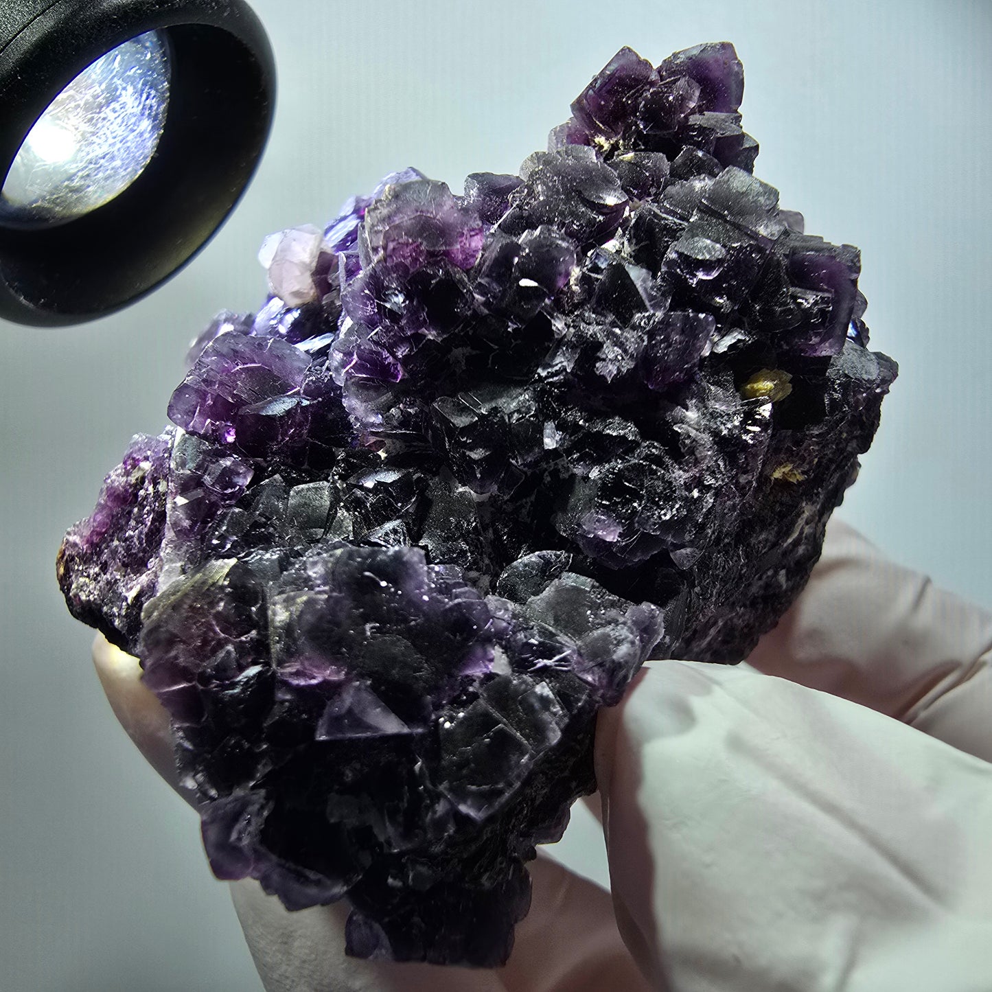Seltene Phantom Fluorit Würfel, Quarz Stufe, lila Okorusu, Namibia 70*57*47mm #12223