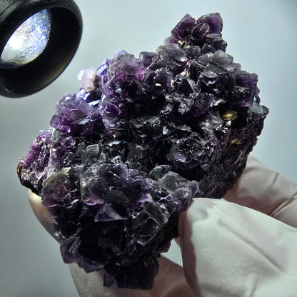 Seltene Phantom Fluorit Würfel, Quarz Stufe, lila Okorusu, Namibia 70*57*47mm #12223