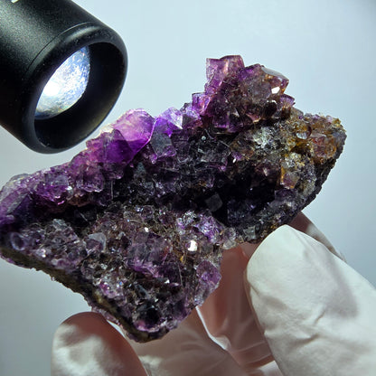 Phantom Fluorit Würfel Stufe, lila, doppelseitig Okorusu, Namibia 71*32*28mm #12224