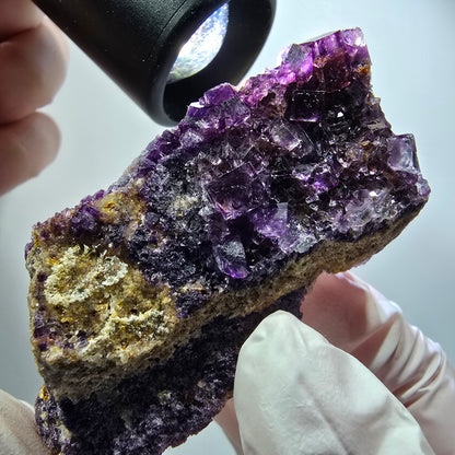 Phantom Fluorit Würfel Stufe, lila, doppelseitig Okorusu, Namibia 71*32*28mm #12224