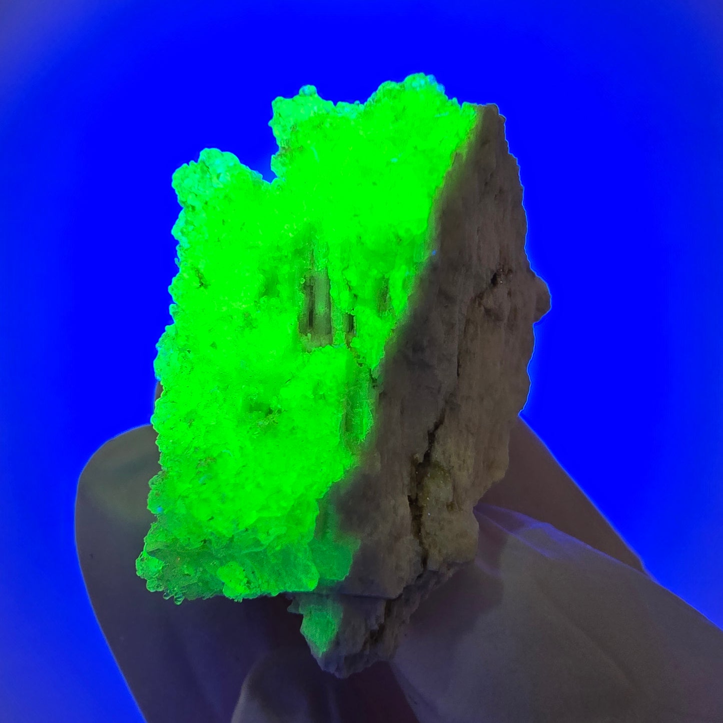 Opale hyalite rare, spécimen d'orthoclase (minéral UV) Erongo, Namibie 37*30*21mm #12229 