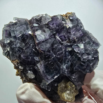 Cube de fluorite fantôme, spécimen de quartz, Okorusu vert-violet, Namibie 80*70*33 mm #12233 