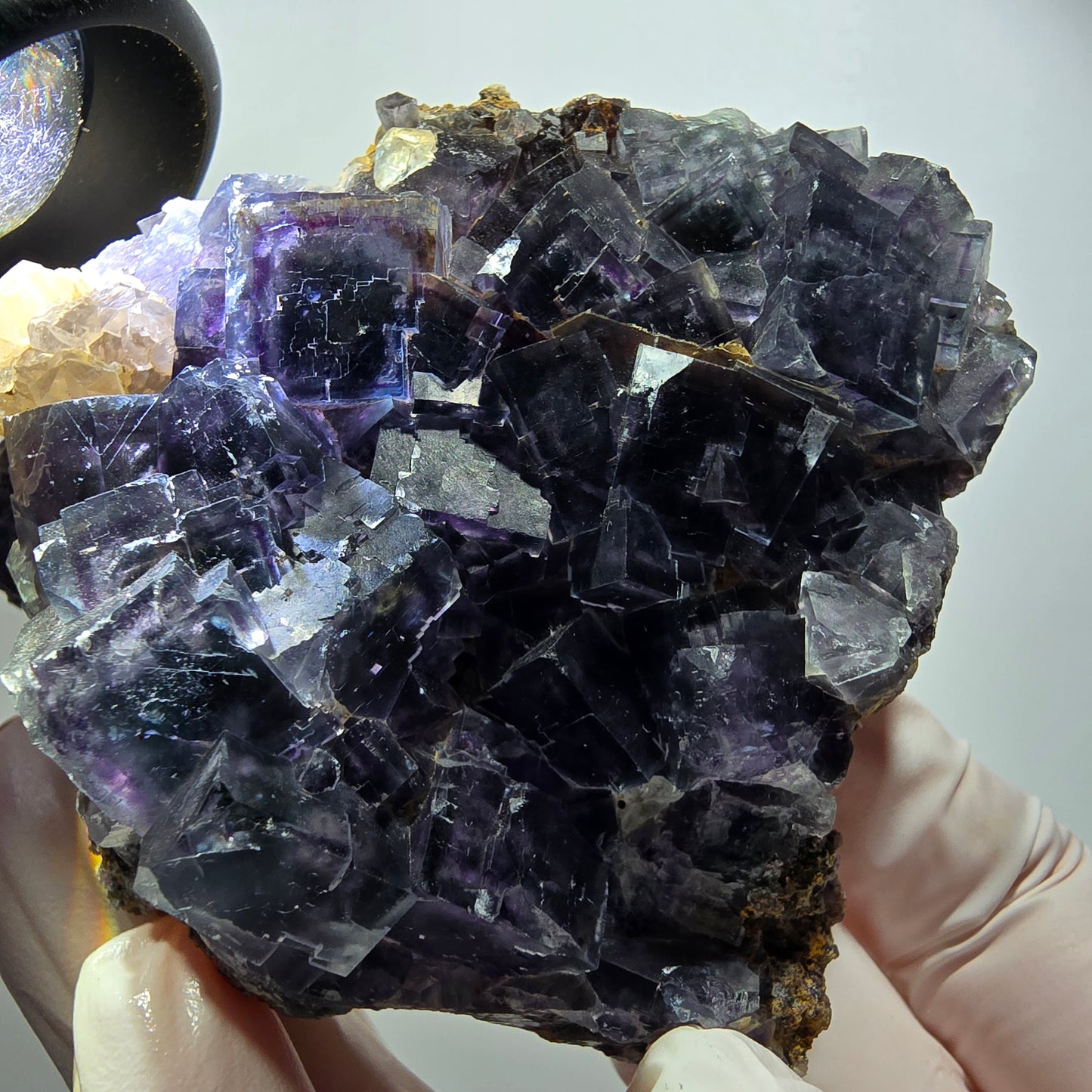 Cube de fluorite fantôme, spécimen de quartz, Okorusu vert-violet, Namibie 80*70*33 mm #12233 