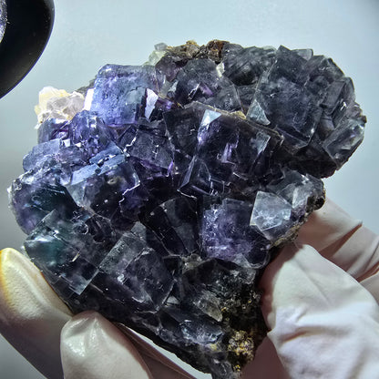 Cube de fluorite fantôme, spécimen de quartz, Okorusu vert-violet, Namibie 80*70*33 mm #12233 