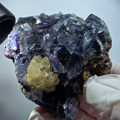 Cube de fluorite fantôme, spécimen de quartz, Okorusu vert-violet, Namibie 80*70*33 mm #12233 