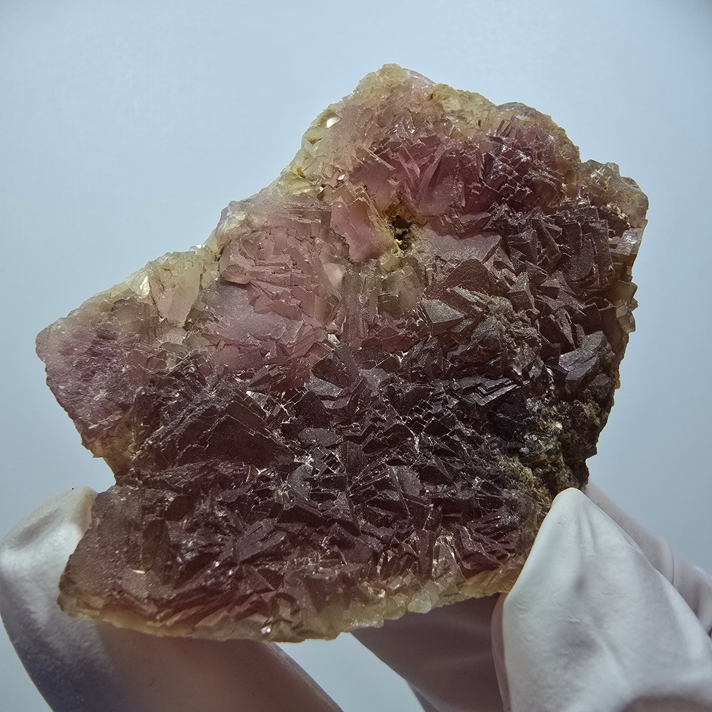 Rare phantom fluorite cube specimen, stepped, purple Omehane, Namibia 68*48*19mm #12234 