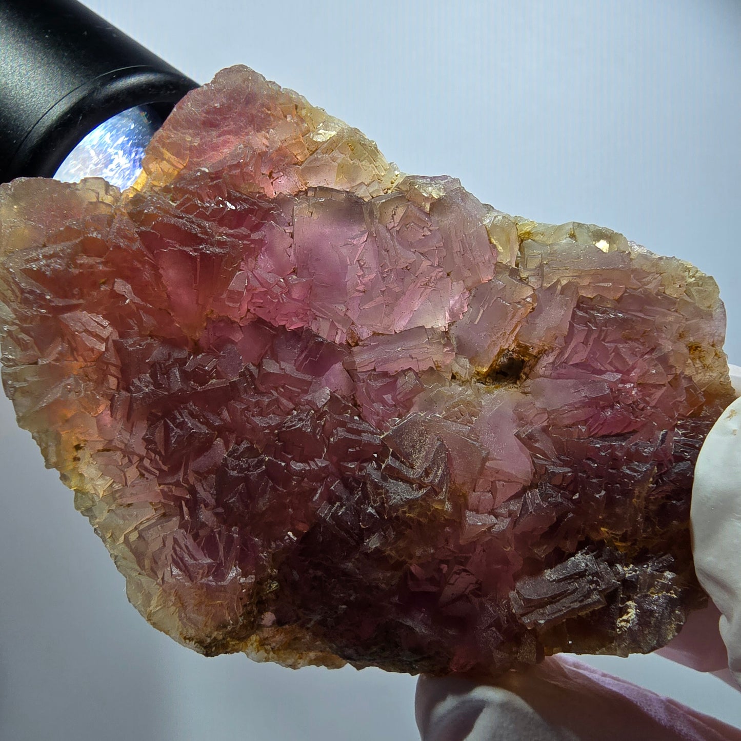 Rare phantom fluorite cube specimen, stepped, purple Omehane, Namibia 68*48*19mm #12234 
