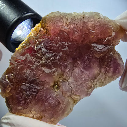 Rare phantom fluorite cube specimen, stepped, purple Omehane, Namibia 68*48*19mm #12234 