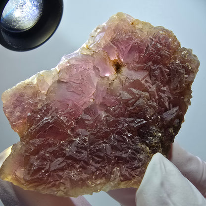 Rare phantom fluorite cube specimen, stepped, purple Omehane, Namibia 68*48*19mm #12234 