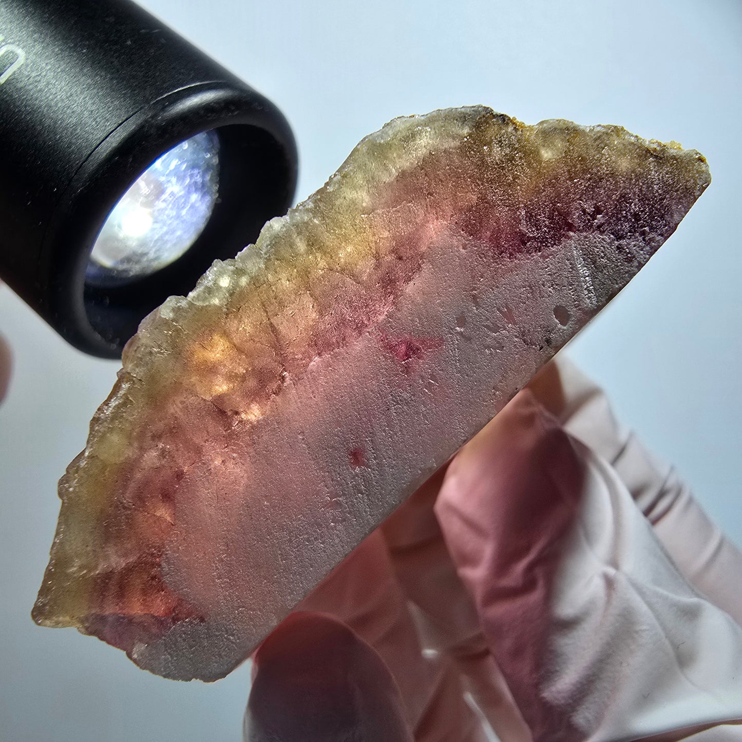 Rare phantom fluorite cube specimen, stepped, purple Omehane, Namibia 68*48*19mm #12234 