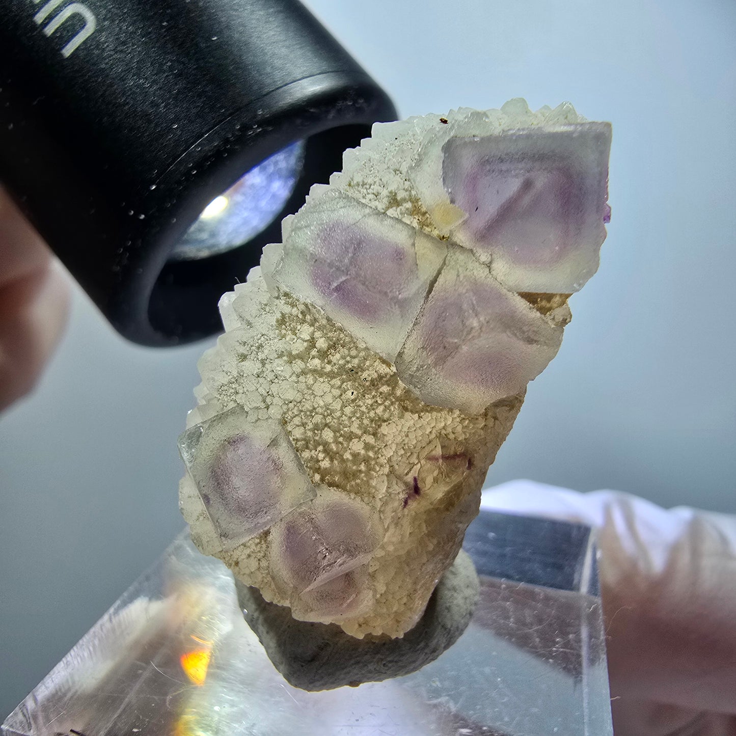 Phantom Fluorite Cube, Quartz Specimen, Green Purple Omehane, Namibia 32*19*20mm #12236 