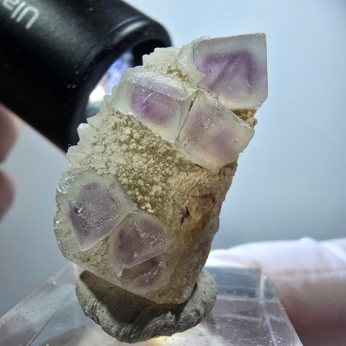 Phantom Fluorite Cube, Quartz Specimen, Green Purple Omehane, Namibia 32*19*20mm #12236 