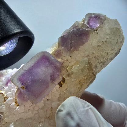 Phantom Fluorite Cube, Quartz Specimen, Green Purple Omehane, Namibia 82*38*23mm #12237 