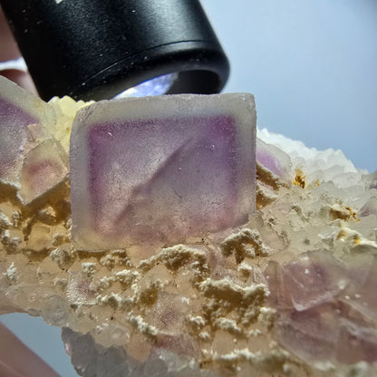 Phantom Fluorite Cube, Quartz Specimen, Green Purple Omehane, Namibia 82*38*23mm #12237 