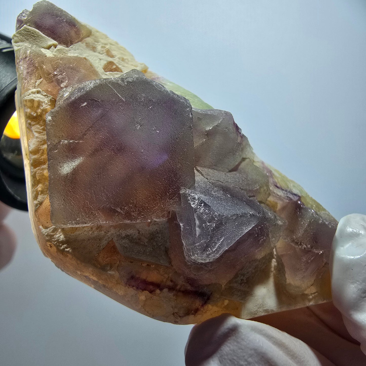 Phantom Fluorite Cube, Quartz Specimen, Green Purple Omehane, Namibia 66*33*21mm #12242 