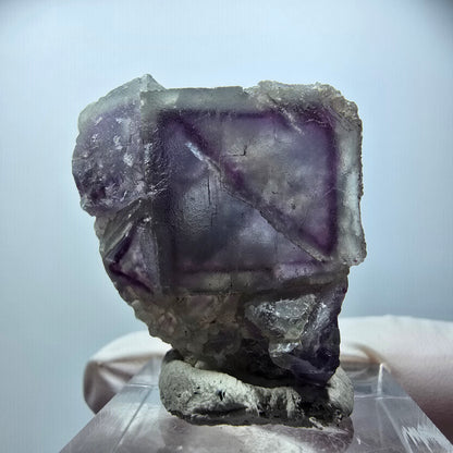 Phantom Fluorite Cube, Quartz Specimen, Green Purple Omehane, Namibia 36*30*8mm #12244 