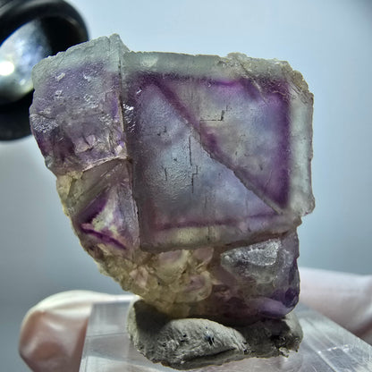 Phantom Fluorite Cube, Quartz Specimen, Green Purple Omehane, Namibia 36*30*8mm #12244 