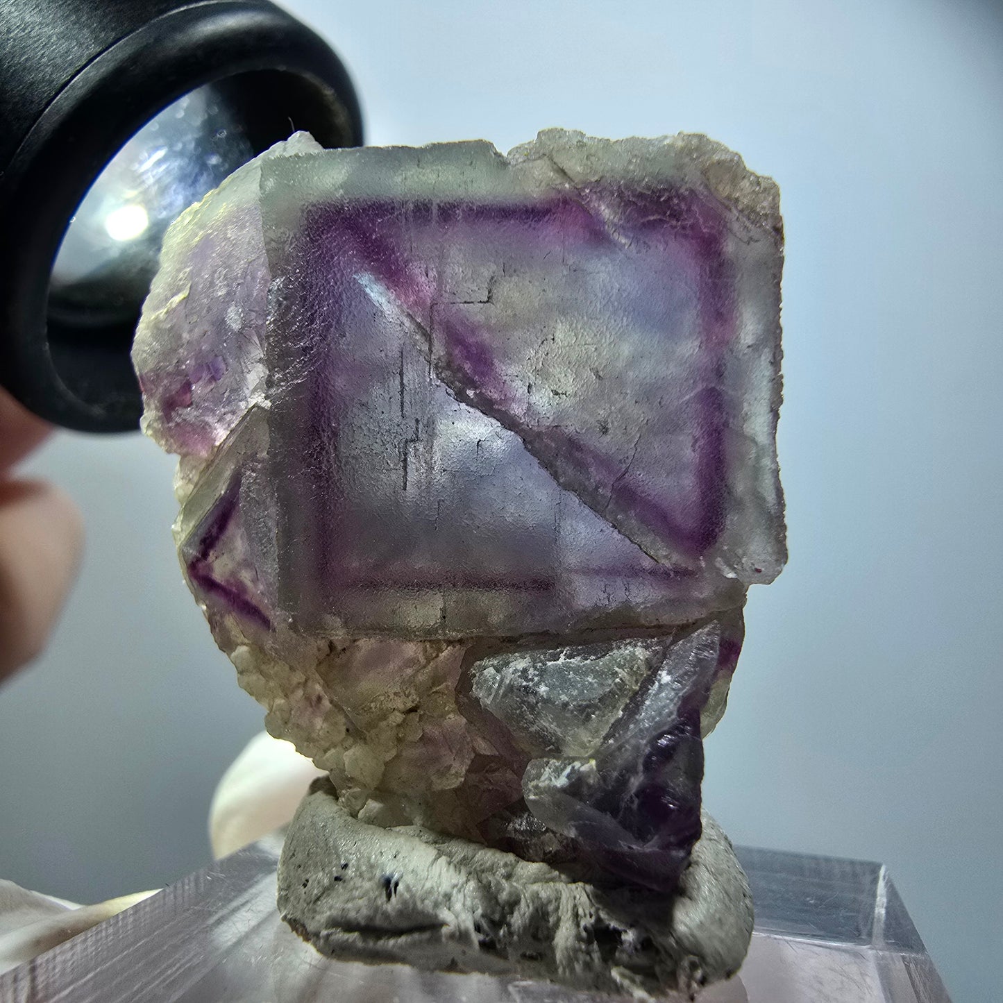 Phantom Fluorite Cube, Quartz Specimen, Green Purple Omehane, Namibia 36*30*8mm #12244 