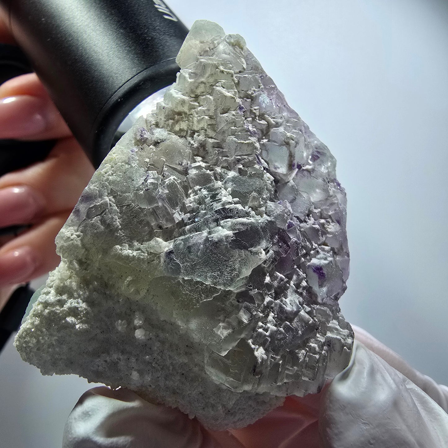Phantom Fluorite Cube, Quartz Specimen, Green Purple Omehane, Namibia 59*39*22mm #12246 