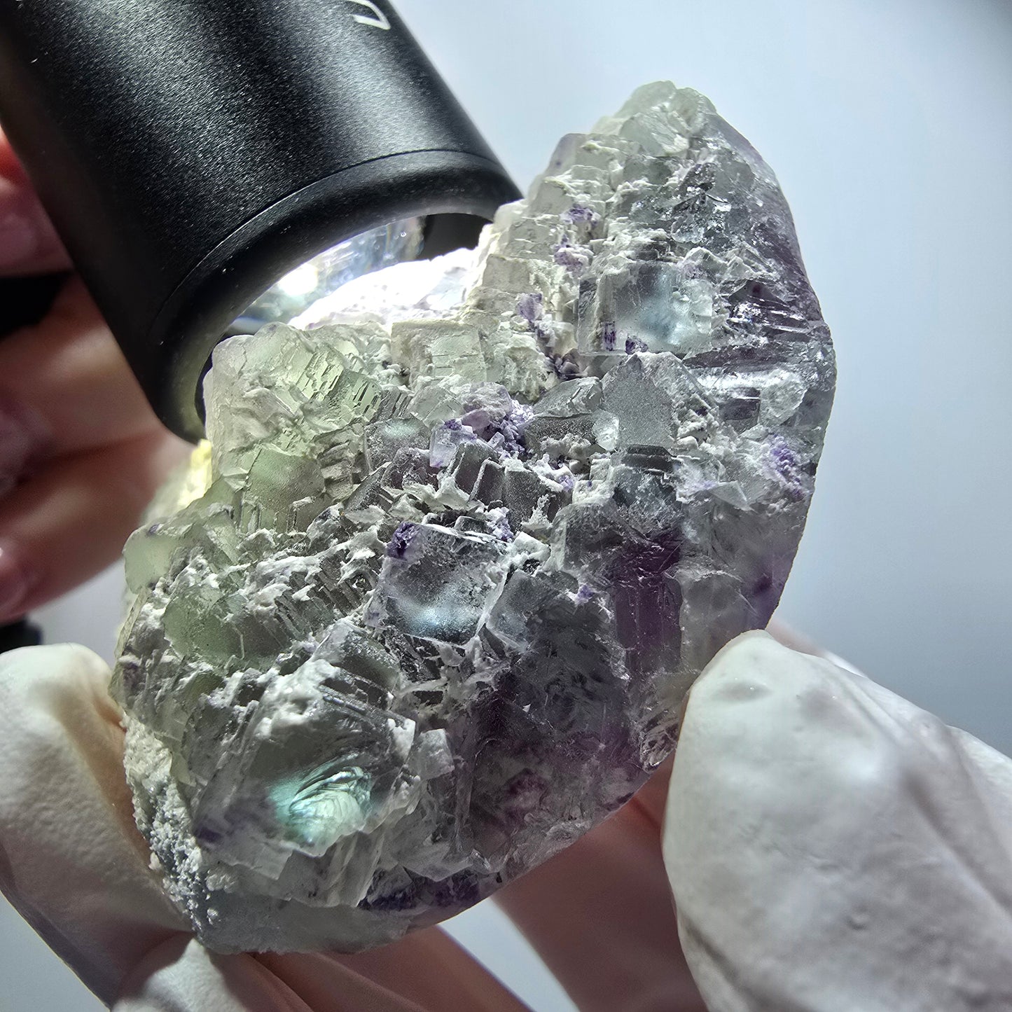 Phantom Fluorite Cube, Quartz Specimen, Green Purple Omehane, Namibia 59*39*22mm #12246 