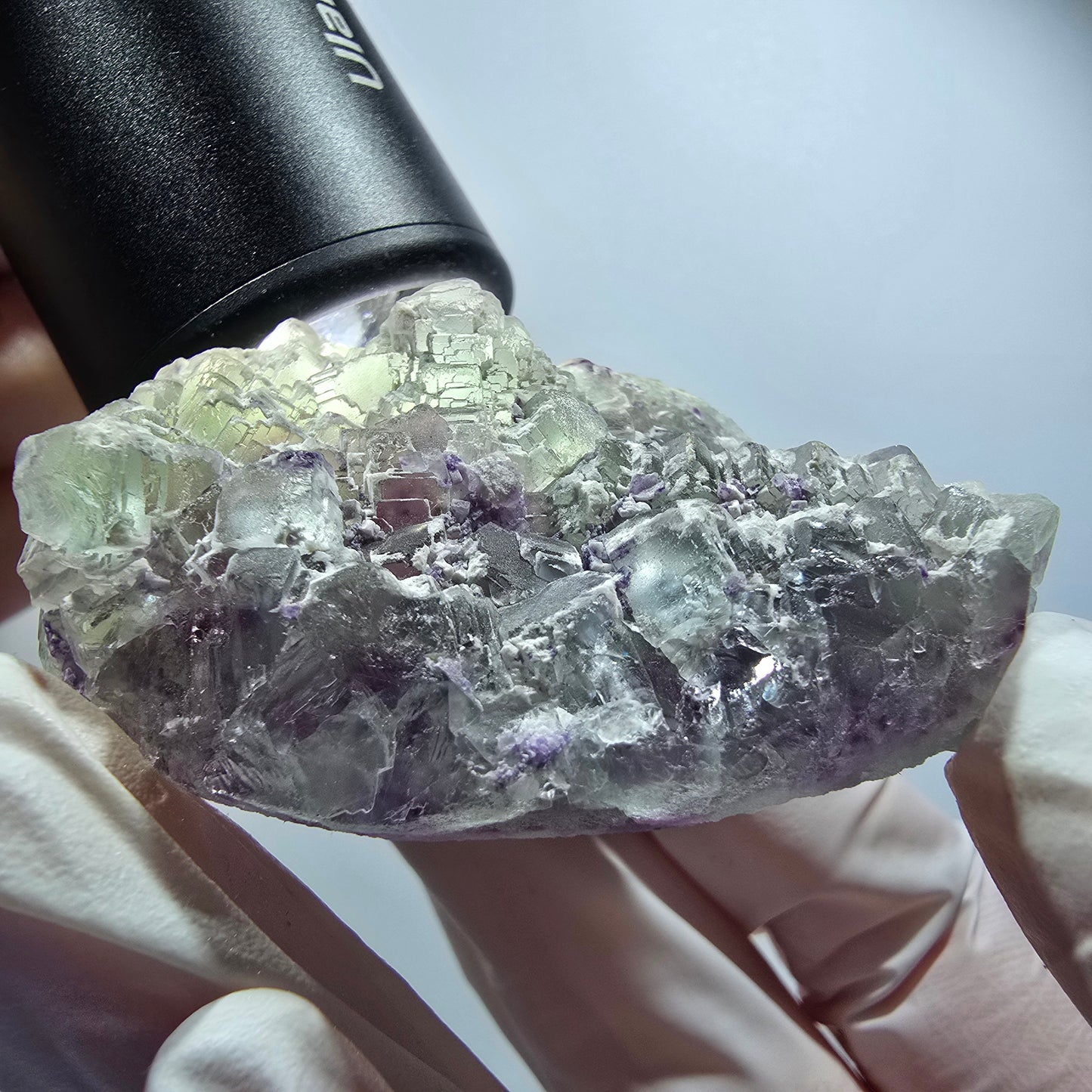 Phantom Fluorite Cube, Quartz Specimen, Green Purple Omehane, Namibia 59*39*22mm #12246 
