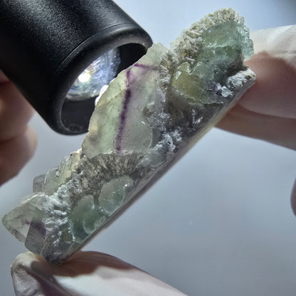 Phantom Fluorite Cube, Quartz Specimen, Green Purple Omehane, Namibia 59*39*22mm #12246 