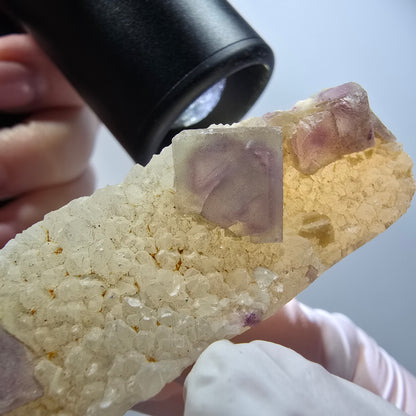 Phantom Fluorite Cube, Quartz Specimen, Green Purple Omehane, Namibia 65*20*20mm #12248 