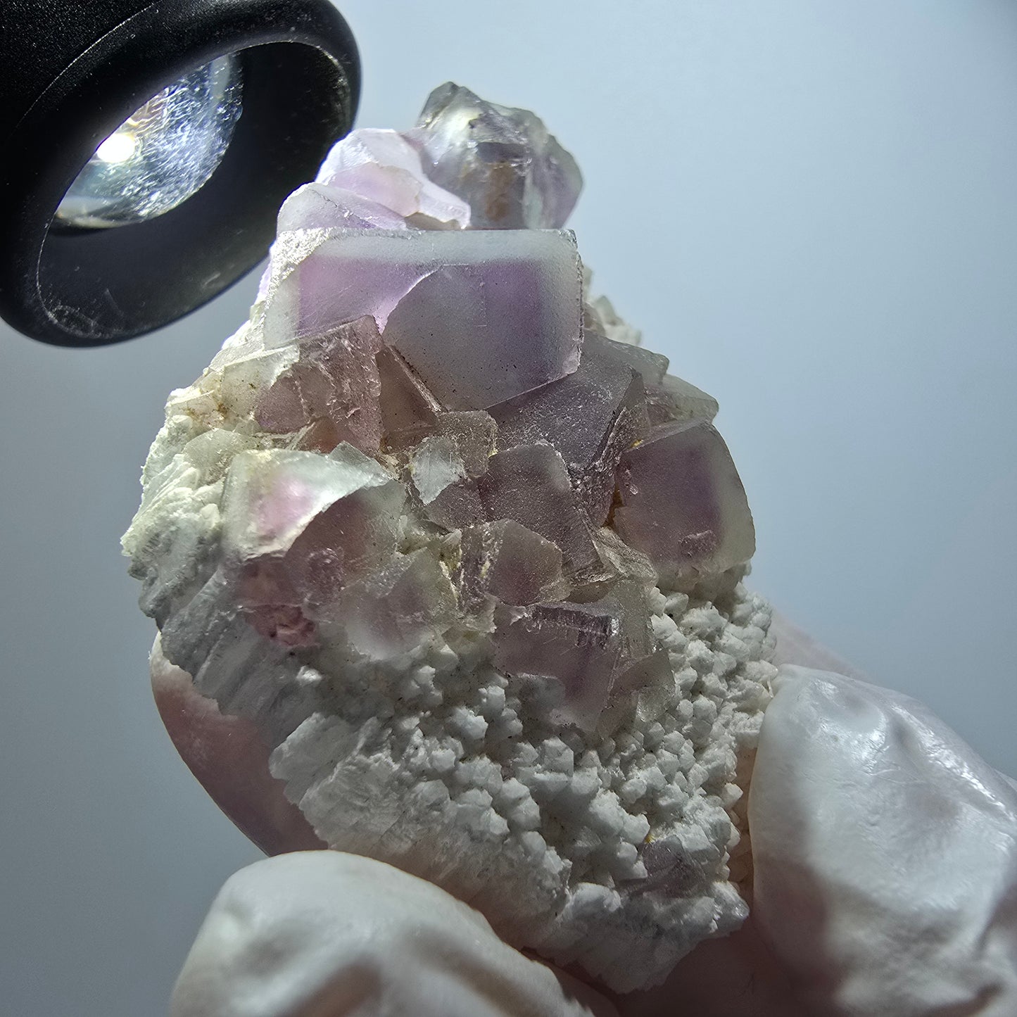Cube de fluorite fantôme, spécimen de quartz, omehane vert-violet, Namibie 65*40*21 mm #12249 
