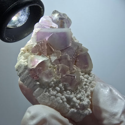 Cube de fluorite fantôme, spécimen de quartz, omehane vert-violet, Namibie 65*40*21 mm #12249 