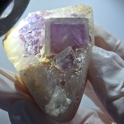 Phantom Fluorite Cube, Quartz Specimen, Green Purple Omehane, Namibia 62*45*21mm #12250 