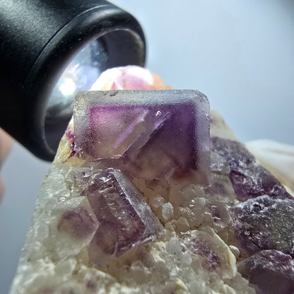 Phantom Fluorite Cube, Quartz Specimen, Green Purple Omehane, Namibia 62*45*21mm #12250 
