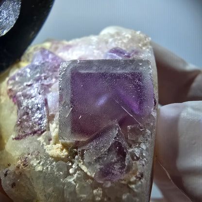 Phantom Fluorite Cube, Quartz Specimen, Green Purple Omehane, Namibia 62*45*21mm #12250 