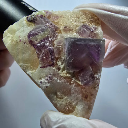 Phantom Fluorite Cube, Quartz Specimen, Green Purple Omehane, Namibia 62*45*21mm #12250 