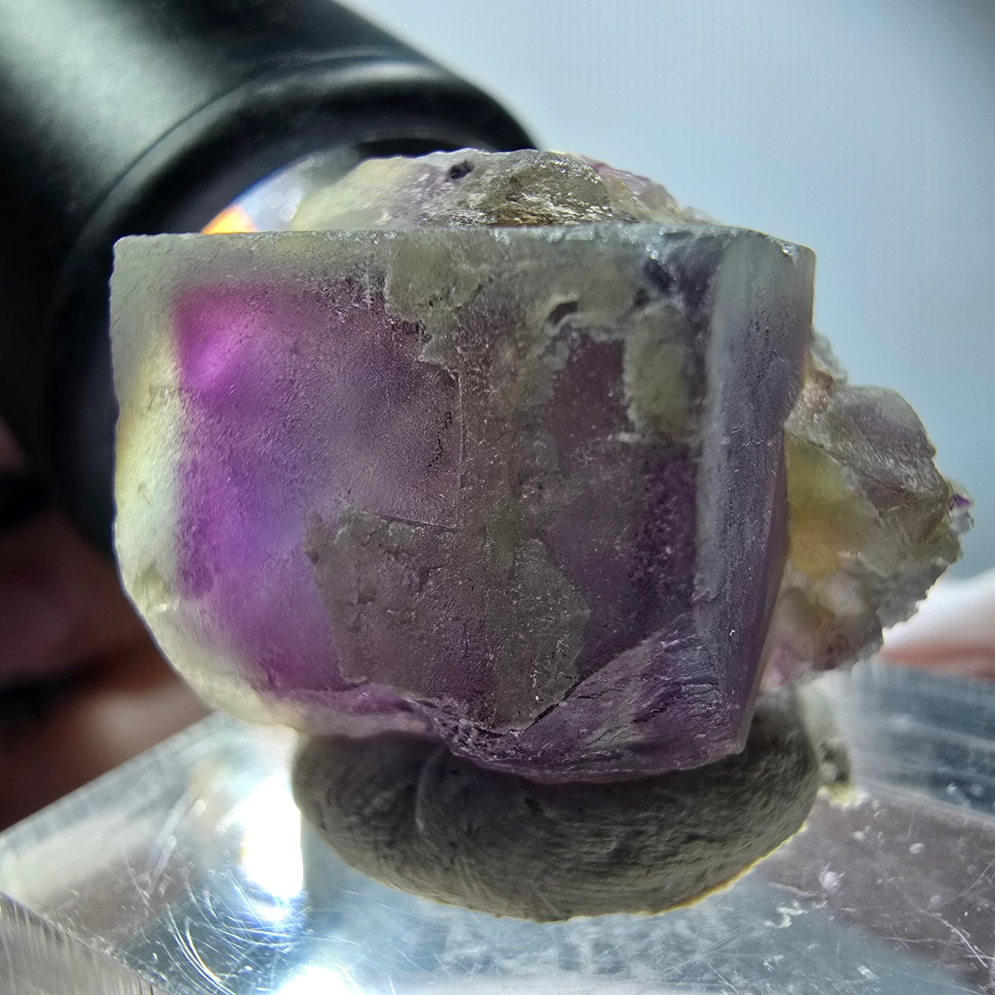 Phantom Fluorite Cube, Quartz Specimen, Green Purple Omehane, Namibia 25*21*16mm #12253 