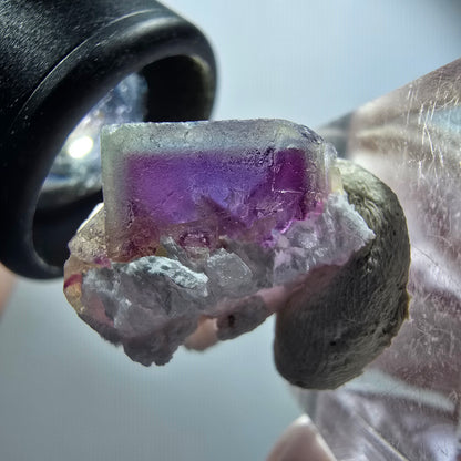 Phantom Fluorite Cube, Quartz Specimen, Green Purple Omehane, Namibia 25*21*16mm #12253 