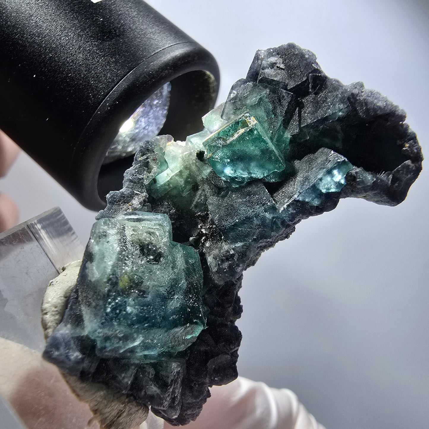 Rare phantom fluorite cube specimen, green purple blue Erongo, Namibia 45*29*20mm #12255 