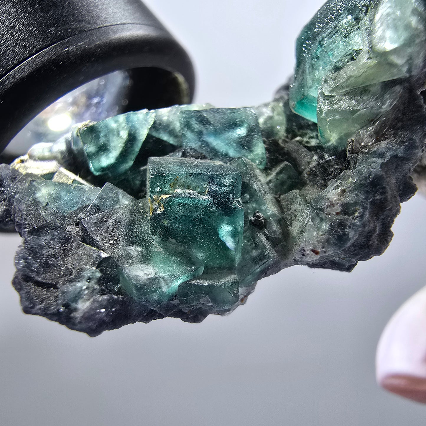 Rare phantom fluorite cube specimen, green purple blue Erongo, Namibia 45*29*20mm #12255 