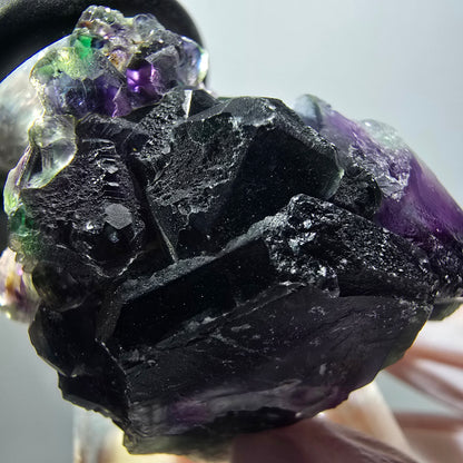Cube de fluorite fantôme, spécimen hexagonal, vert violet bleu Okorusu, Namibie 39*35*22mm #12259 
