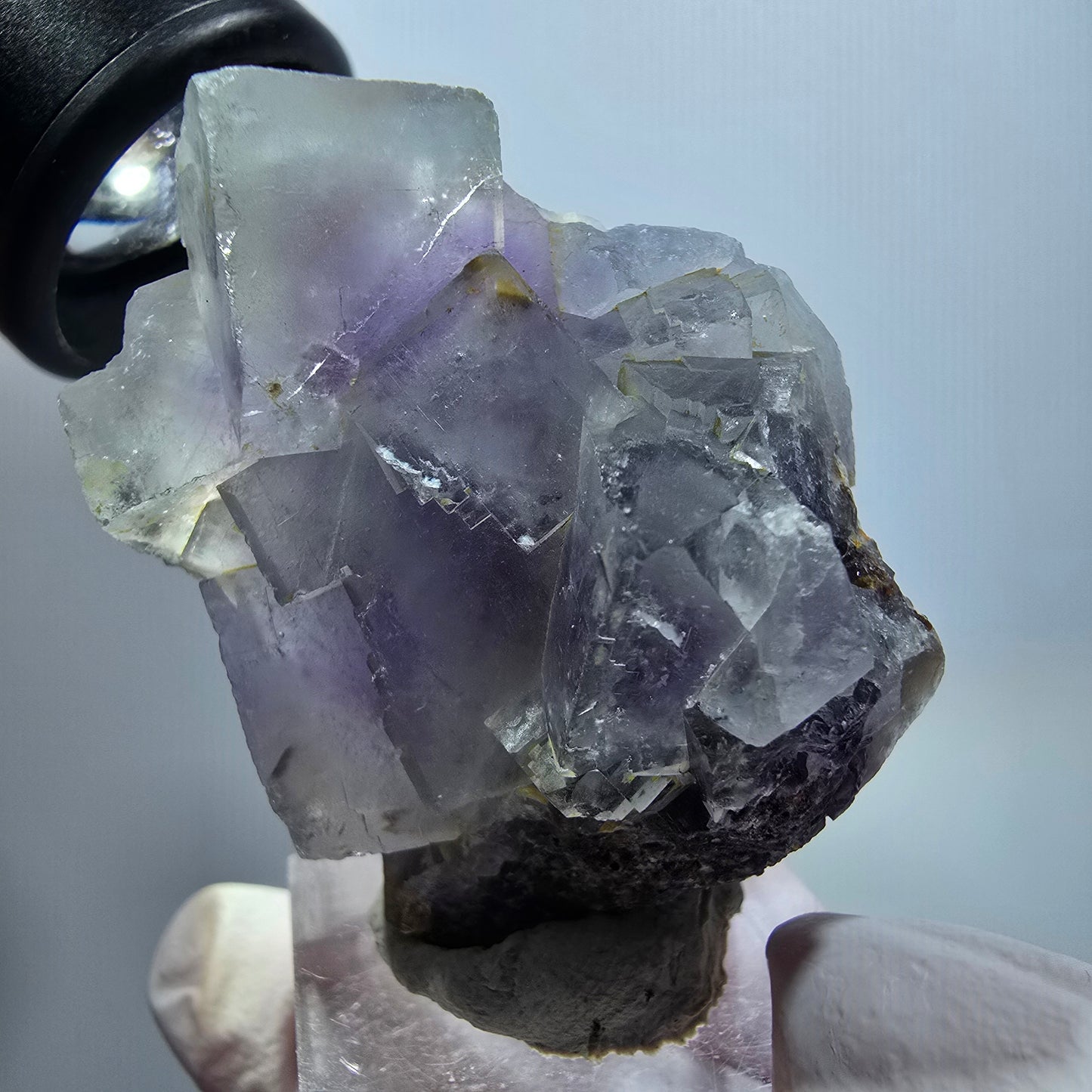 Rare spécimen de cube de fluorite fantôme, violet-blanc, Okorusu, Namibie, 43*40*23mm #12260 