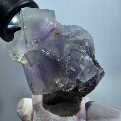 Rare spécimen de cube de fluorite fantôme, violet-blanc, Okorusu, Namibie, 43*40*23mm #12260 