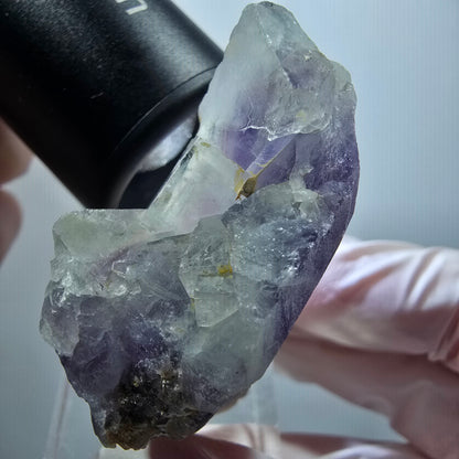 Rare spécimen de cube de fluorite fantôme, violet-blanc, Okorusu, Namibie, 43*40*23mm #12260 