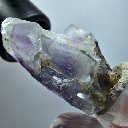 Rare spécimen de cube de fluorite fantôme, violet-blanc, Okorusu, Namibie, 43*40*23mm #12260 