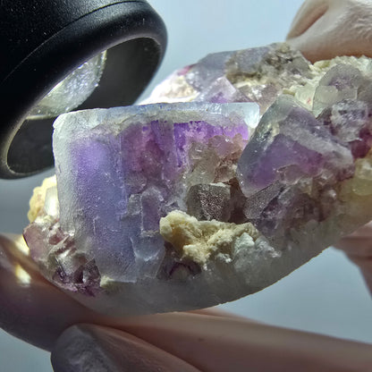 Phantom Fluorite Cube, Quartz Specimen, Green Purple Omehane, Namibia 60*40*21mm #12262 