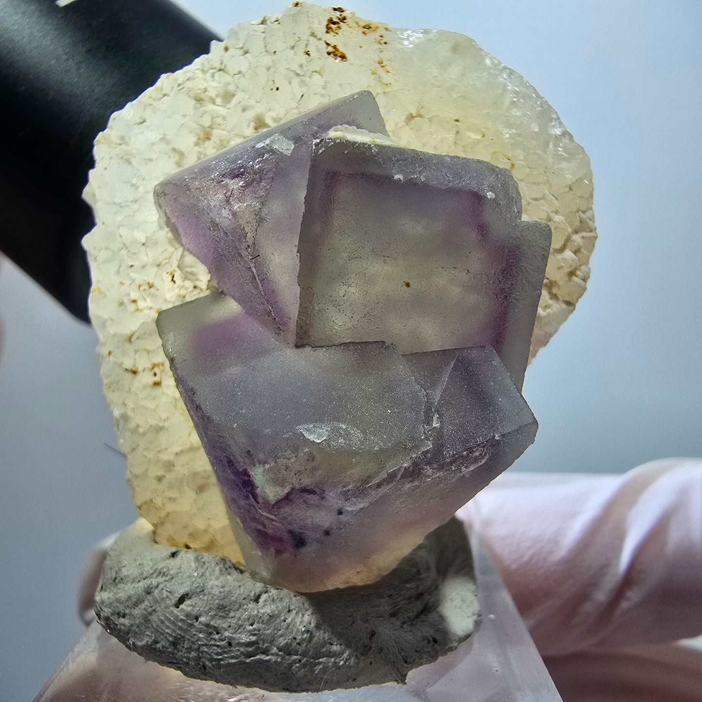 Cube de fluorite fantôme, spécimen de quartz, omehane vert-violet, Namibie 42*35*24 mm #12263 