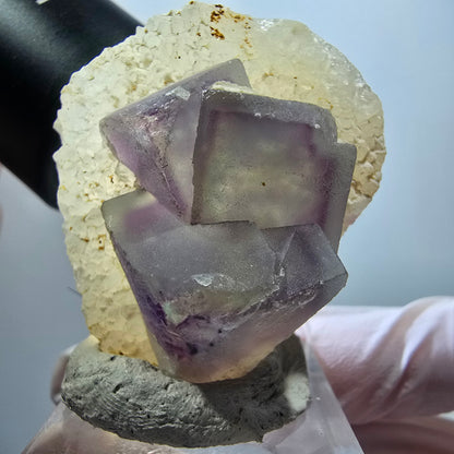 Cube de fluorite fantôme, spécimen de quartz, omehane vert-violet, Namibie 42*35*24 mm #12263 