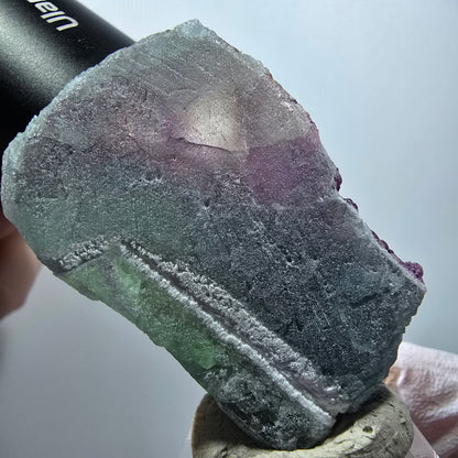 Rare spécimen cubique de fluorite fantôme, violet-vert, Omehane, Namibie, 47*31*25 mm #12266 