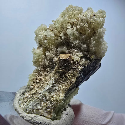 Hyalite opal, Schörl tourmaline, muscovite, orthoclase Erongo, Namibia 46*32*21mm #12268 