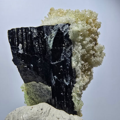 Hyalite opal, Schörl tourmaline, muscovite, orthoclase Erongo, Namibia 46*32*21mm #12268 
