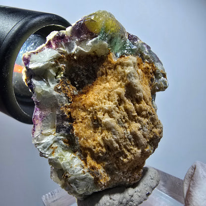 Phantom Fluorit, Hyalit Opal Stufe (UV Mineral) Erongo, Namibia 41*36*19mm #12273