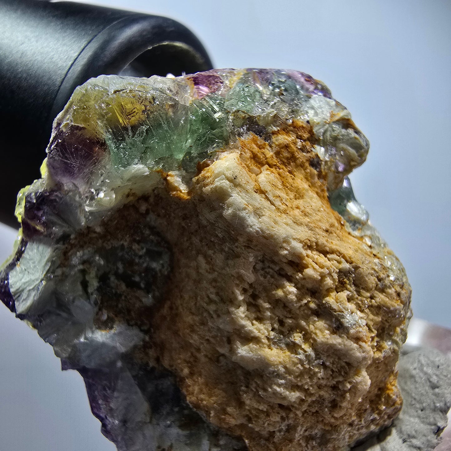 Phantom Fluorit, Hyalit Opal Stufe (UV Mineral) Erongo, Namibia 41*36*19mm #12273